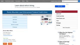 Rocky Mountain Law Enforcement Federal Credit Union - Denver, CO