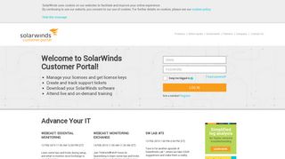 Customer Portal Login | SolarWinds
