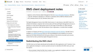 RMS client deployment notes - Azure Information Protection | Microsoft ...