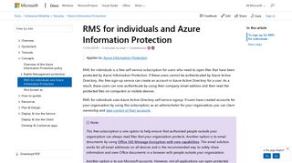 RMS for individuals and Azure Information Protection | Microsoft Docs
