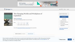 The Changing Worlds and Workplaces of Capitalism - Springer Link