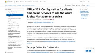 Configuration for Office 365 clients and online services to use Azure ...