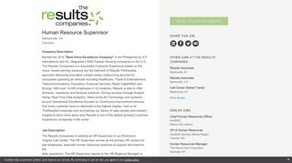 The Results Companies Human Resource Supervisor | SmartRecruiters