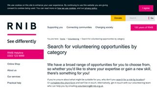 Search for volunteering opportunities by category - RNIB - See ...