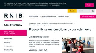 Frequently asked questions by our volunteers - RNIB - See differently