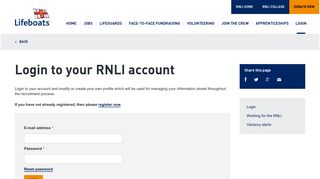 Login to your RNLI account - RNLI recruitment