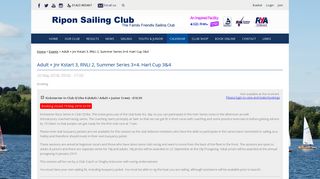 Ripon Sailing Club : Adult + Jnr Kstart 3, RNLI 2, Summer Series 3+4 ...