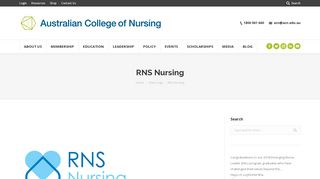 RNS Nursing - Australian College of Nursing