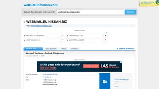 webmail.eu.nissan.biz at WI. Microsoft Exchange - Outlook Web Access