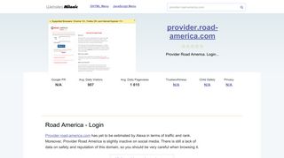 Provider.road-america.com website. Road America - Login.