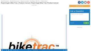 Road Angel Bike Trac Product manual | manualzz.com