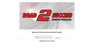 Road 2 Success Reward Program: Login Page