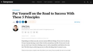 Put Yourself on the Road to Success With These 5 Principles