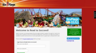 Login | Six Flags Read to Succeed - Six Flags Survey
