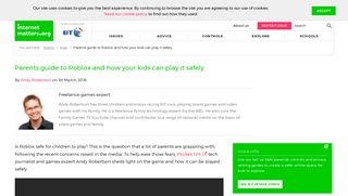 Is Roblox safe for children - see parent's guide | Internet Matters