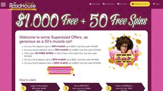 RoadHouse Reels Online Casino Welcome Offer: $1000 FREE. A ...