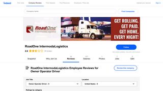 Working as an Owner Operator Driver at RoadOne IntermodaLogistics ...