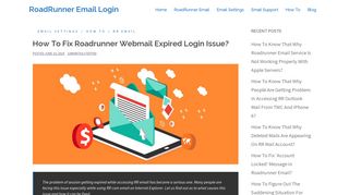 How To Fix Roadrunner Webmail Expired Login Issue?
