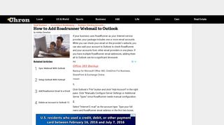 How to Add Roadrunner Webmail to Outlook | Chron.com