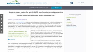 Students Learn on the Go with ROADS App from Advanced Academics