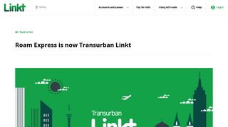 Roam Express is now Transurban Linkt - Linkt