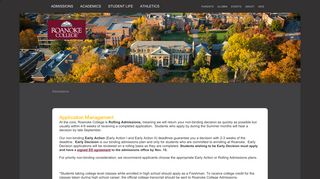 Application Management - Admissions - Roanoke College