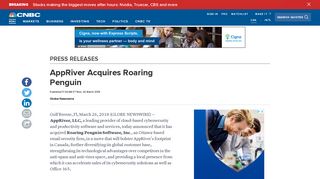 AppRiver Acquires Roaring Penguin - CNBC.com