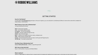 FAQ - Robbie Williams