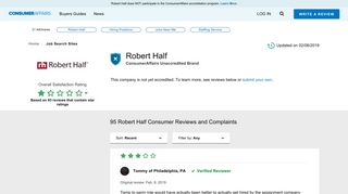 Top 94 Reviews and Complaints about Robert Half