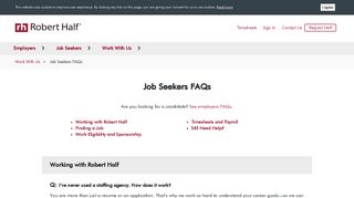 Job Seeker Frequently Asked Questions | Robert Half
