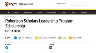 Robertson Scholars Leadership Program Scholarship | Scholarships