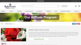 Login to Robertson's Flowers Affiliate Extranet