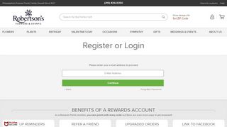 Register Account - Customer Login - Robertson's Flowers