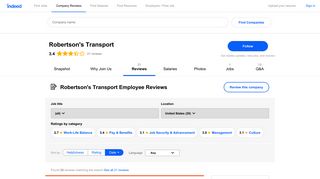 Working at Robertson's Transport: Employee Reviews | Indeed.com
