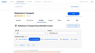 Working at Robertson's Transport: Employee Reviews about Pay ...