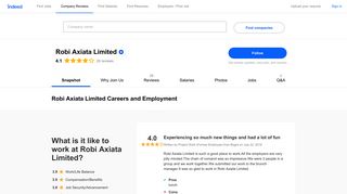 Robi Axiata Limited Careers and Employment | Indeed.com