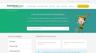 Robin Hood Energy: Home FAQs | Your account