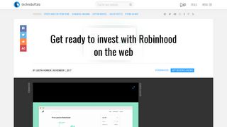 Get ready to invest with Robinhood on the web - TechnoBuffalo