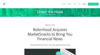 Under the Hood - Robinhood