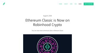Ethereum Classic is Now on Robinhood Crypto — Under the Hood