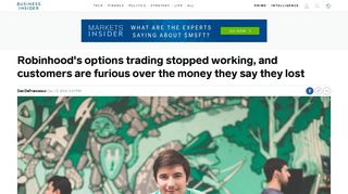 Robinhood's options trading stopped working, and ... - Business Insider