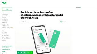 Robinhood launches no-fee checking/savings with Mastercard & the ...