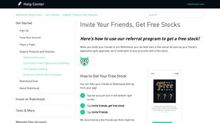 Invite Your Friends, Get Free Stocks – Robinhood Help Center