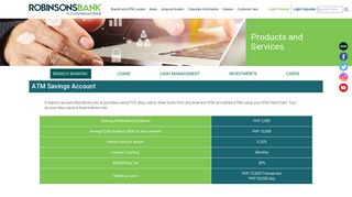 ATM Savings Account | Robinsons Bank