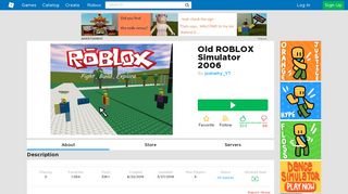 Old ROBLOX Simulator 2006 - Roblox