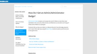 How Do I Get an Admin/Administrator Badge? – Roblox Support