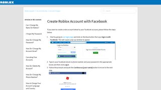 Create Roblox Account with Facebook – Roblox Support