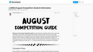 [OGC] August Competition Guide & Information - Bulletin Board ...