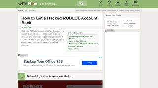 How to Get a Hacked ROBLOX Account Back: 7 Steps (with Pictures)
