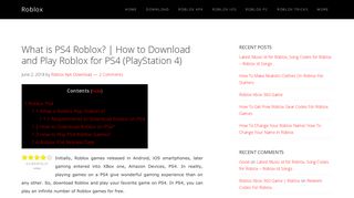 What is PS4 Roblox? | How to Download and Play Roblox for PS4 ...